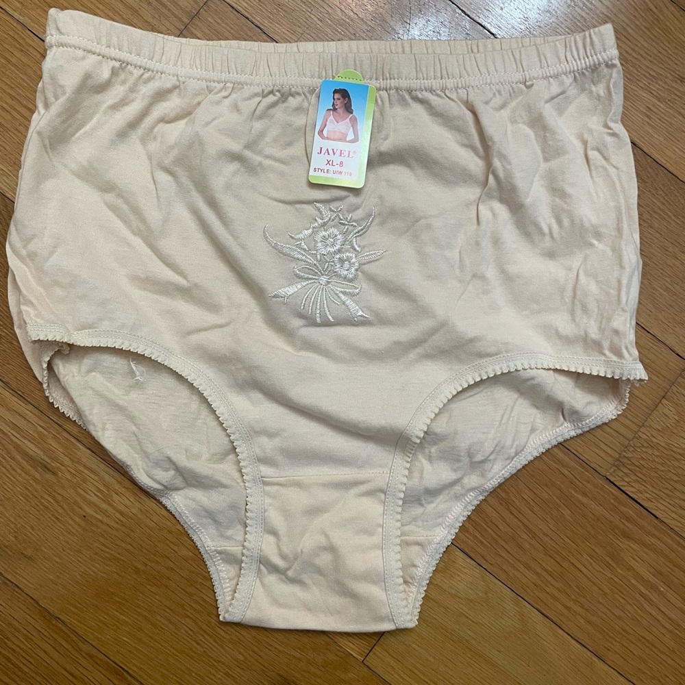 JAVEL Women's  BRIEF EMBROIDERY Underwear 100% Cotton Size XL -8.